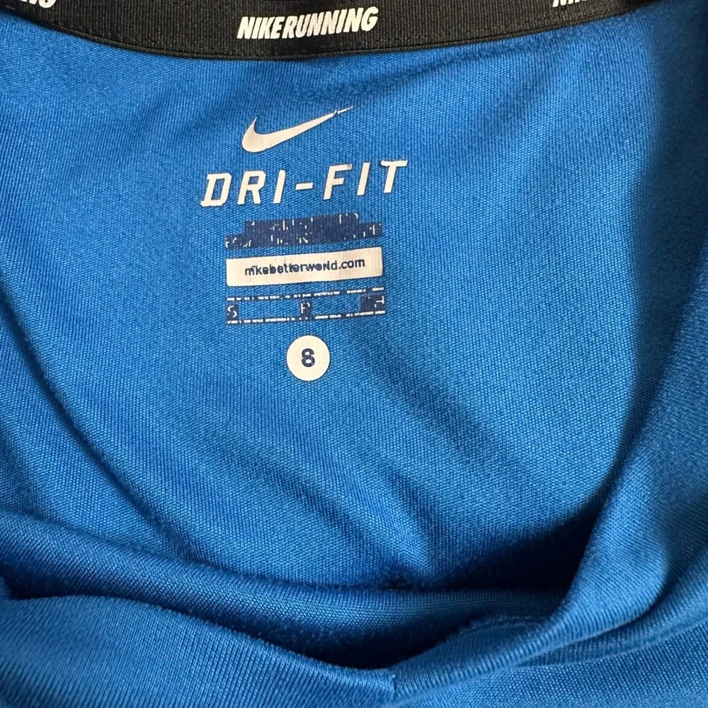 Nike Dri-FIT Running V-Neck Top Athletic Gym T-Shirt Vibrant Blue Mens Size‎ S